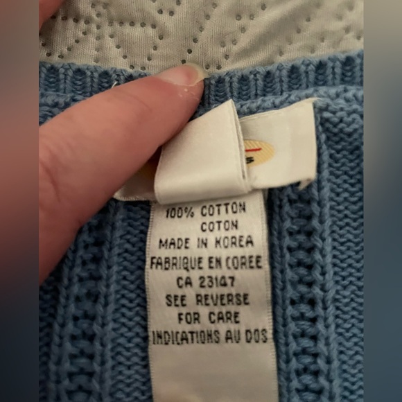 Talbots Womens Large 100% cotton Sweater baby blue - Picture 6 of 7